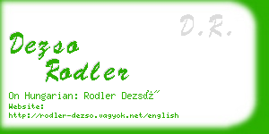 dezso rodler business card